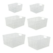 happimess BSK3000B-6SET Sutton Modern Glam Handmade Wire Metal Nesting Storage Baskets, White (Set of 6)