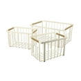 thumbnail image 1 of happimess BSK3003C-3SET Henley Vintage Farmhouse Handmade Wire Metal Nesting Storage Baskets with Jute Wrapped Handles, Almond (Set of 3), 1 of 3