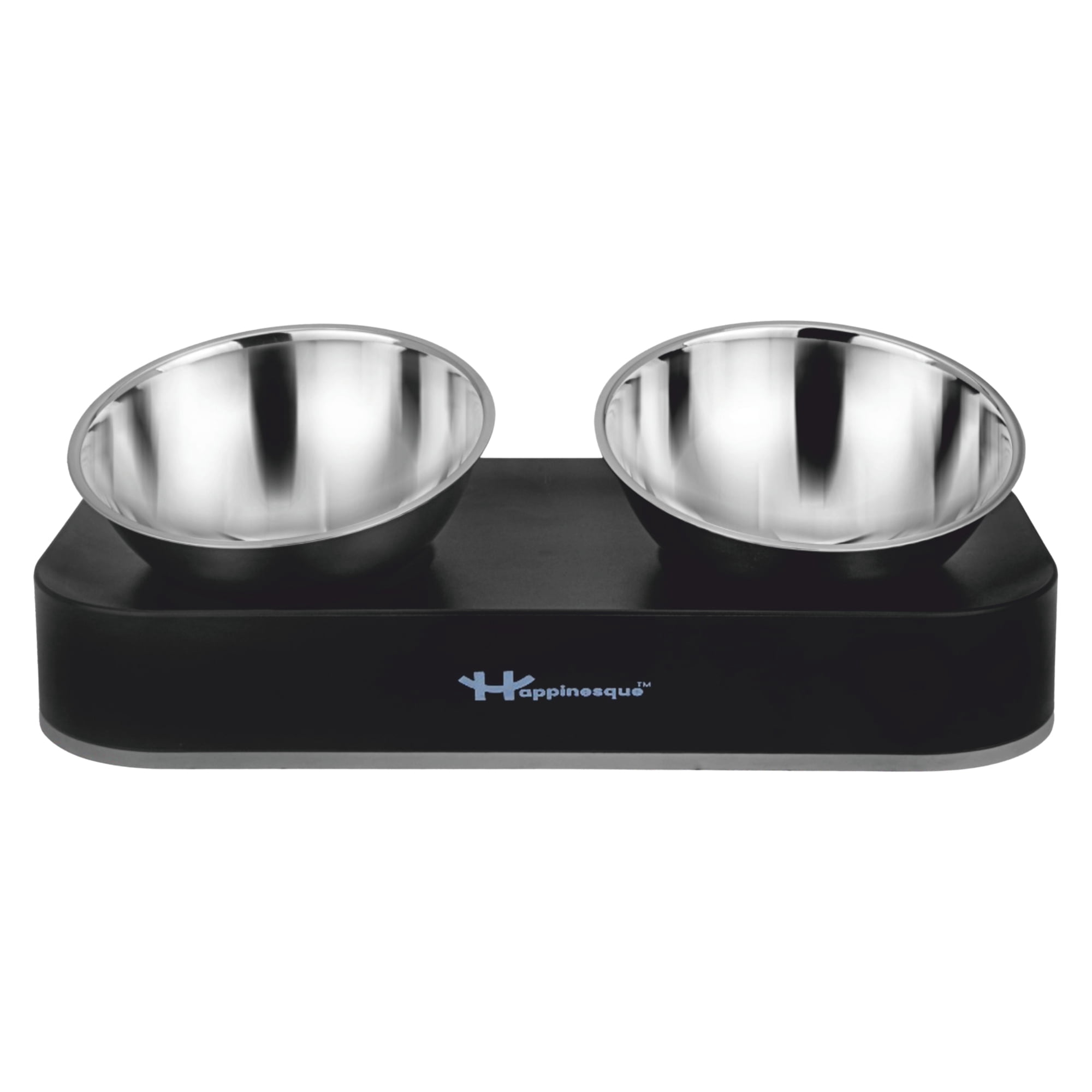 Happinesque 2Pc Elevated & Tilted Stainless Steel Dog & Cat Bowls, Non Slip (2x27 fl oz - 3.5 Cups)