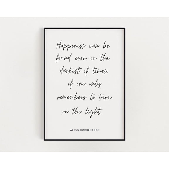 Happiness Can Be Found Poster, Typography, Film Quote, Cinema Inspired Living Room Decor
