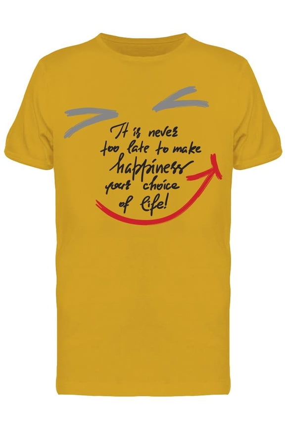 Happiness Choice Of Life Happy T-Shirt Men -Image by Shutterstock, Male Medium