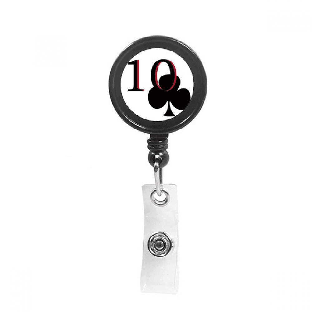 Happiness Club 10 Poker Retractable Keychain Badge Holder ID Badge