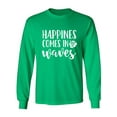 thumbnail image 1 of Happiness Comes In Waves Adult Long Sleeve T-shirt, 1 of 3