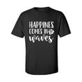 thumbnail image 1 of Happiness Comes In Waves Adult Short Sleeve T-shirt, 1 of 4