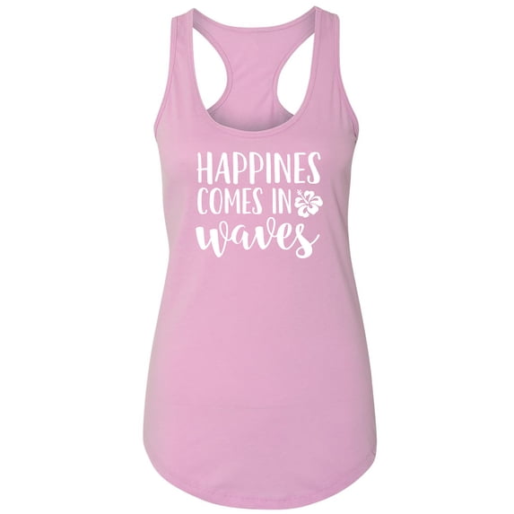 Happiness Comes In Waves Racerback Tank