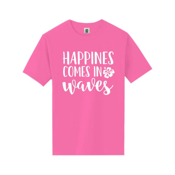 Happiness Comes In Waves Short Sleeve Neon T-Shirt
