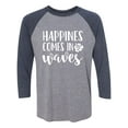 thumbnail image 1 of Happiness Comes In Waves Unisex 3/4 Sleeve Baseball Raglan Tee, 1 of 2