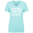 thumbnail image 1 of Happiness Comes In Waves Womens V-Neck T-Shirt, 1 of 3