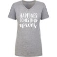 thumbnail image 1 of Happiness Comes In Waves Womens V-Neck T-Shirt, 1 of 3