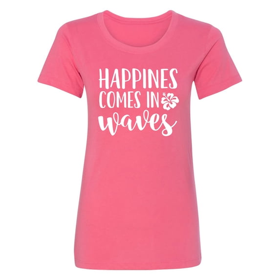 Happiness Comes In Waves Womens crewneck tee