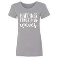 thumbnail image 1 of Happiness Comes In Waves Womens crewneck tee, 1 of 2