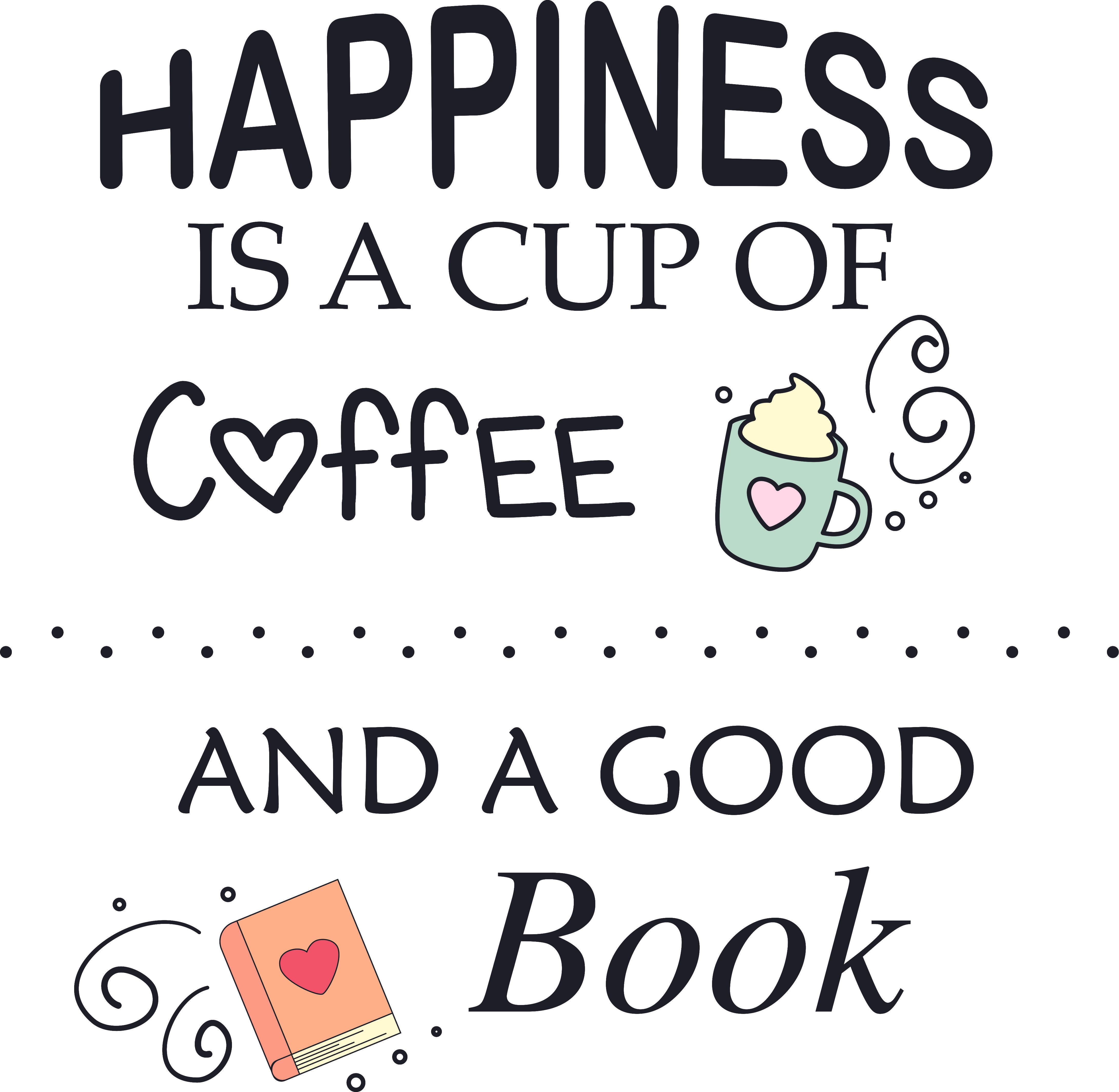 Happiness Is A Cup Of Coffee Quotes Text Lettering Wall Sticker Art ...