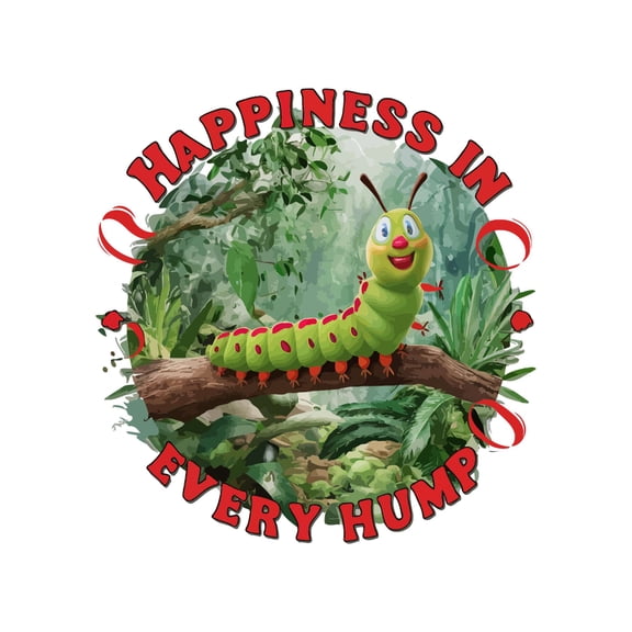 Happiness In Every Hump Joyful Elated Blissful Radiant Ecstatic Quote Wall Art Sticker Designs Vinyl Stickers For Home House Walls Rooms Windows Bedroom Decoration Size (12x12 inch)