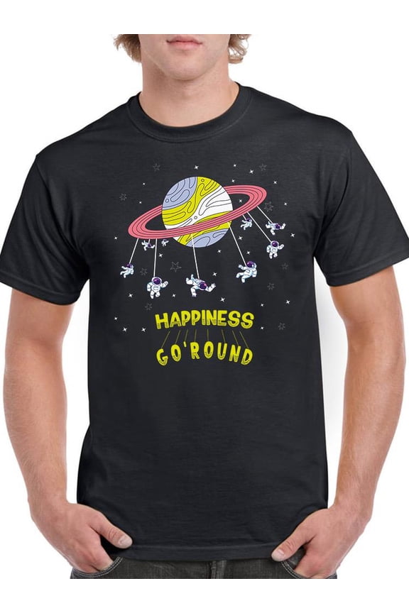 Happiness Go' Round T-Shirt Men -Smartprints Designs, Male x-Large