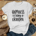 thumbnail image 1 of Happiness Is Being A Grandma Shirt Shirt Cute Tees Women's Fashion Letter Print T-Shirt Casual Short Sleeve O Neck Shirts for Grandma Grandmother Tee Mother's Day Gifts, 1 of 5