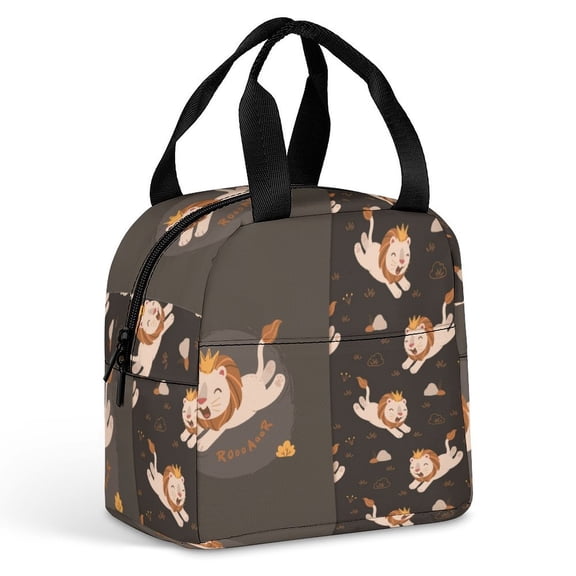 Happiness Graphics Animated Cartoon Large Capacity Lunch Bag Insulated Lunch Box for Men Women Travel Office Picnic Portable Lunch Tote Bag