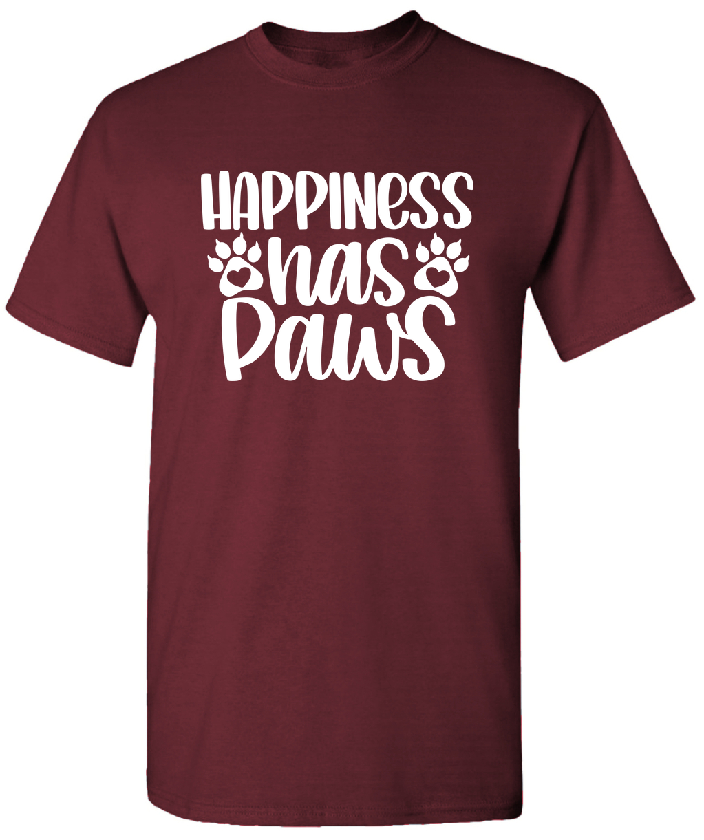 Happiness Has Paws Plus Size Cat Shirts Cat Themed Clothing Casual Cat