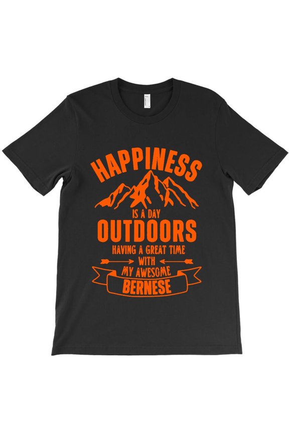 Happiness Is A Day Outdoors Funny Themed Nature and Hiking Adventure H574 Unisex T-Shirt, Up to 5XL Available