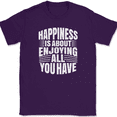 thumbnail image 1 of Happiness Is About Enjoying All You Have T-Shirt Motivational Happy Tee - Purple, 3XL, 1 of 1