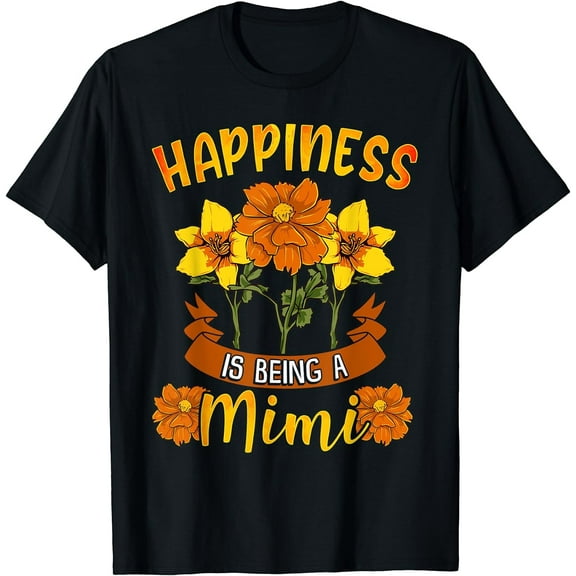 Happiness Is Being A Mimi Shirt Cute Mothers Day Gifts T-Shirt Black 3X-Large