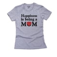 thumbnail image 1 of Happiness Is Being A Mom - With Red Heart - Cute Women's Cotton Grey T-Shirt, 1 of 2