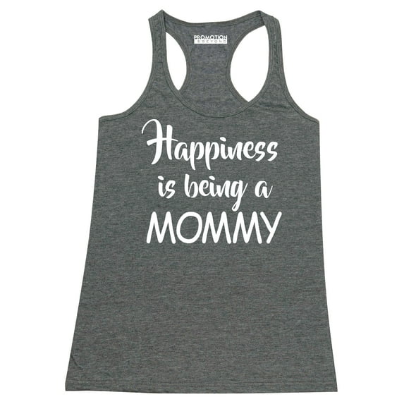 Happiness Is Being A Mommy Women's Tank Top, S, H. Charcoal
