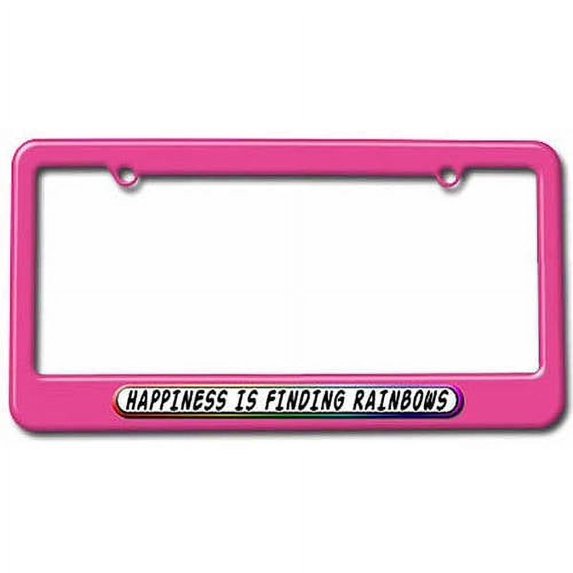 Happiness Is Finding Rainbows, Gay Lesbian License Plate Tag Frame, Multiple Colors