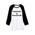 thumbnail image 1 of Happiness Is Homemade Unisex 3/4 Sleeves Baseball Raglan T-Shirt Tee White Black X-Small, 1 of 4