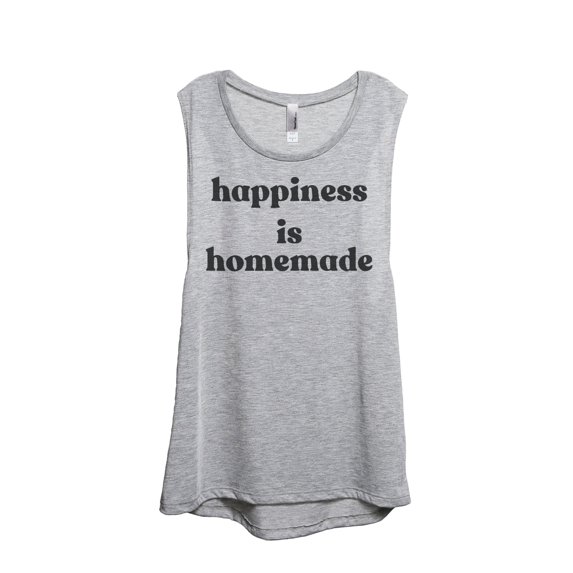 Happiness Is Homemade Women's Fashion Sleeveless Muscle Tank Top Tee Sport Grey Medium