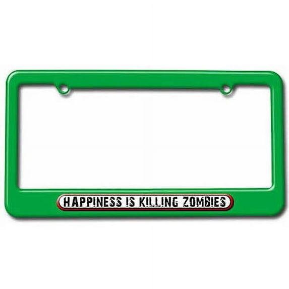 Happiness Is Killing Zombies License Plate Tag Frame, Multiple Colors