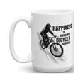 thumbnail image 1 of Happiness Is Riding My Bicycle Downhill Distressed Coffee & Tea Gift Mug for a Mountain Bike Rider and Cup Gifts for Men & Women Cyclist (15oz), 1 of 4