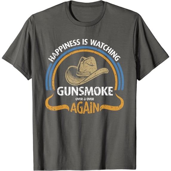Happiness Is Watching Gunsmoke Over And Over Again Cowboy T-Shirt All Size S-5Xl