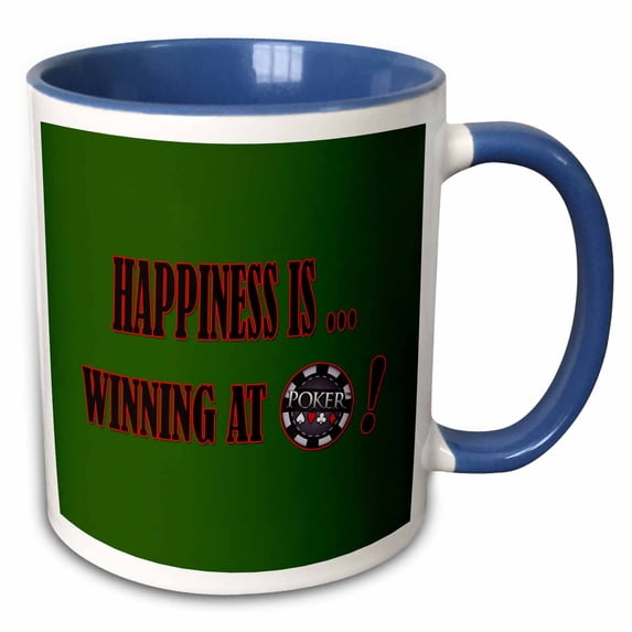 3drose, Happiness Is Winning at Poker. Best Quotes. Popular Image., 15oz Two-tone Blue Mug