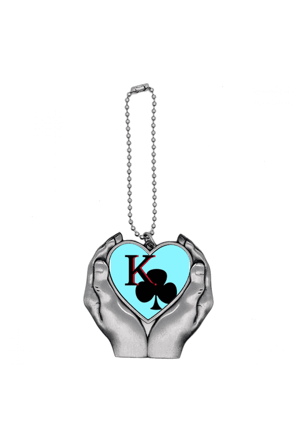 Happiness King Club K Poker Car Keychain Heart Pendant Ornament Charm
