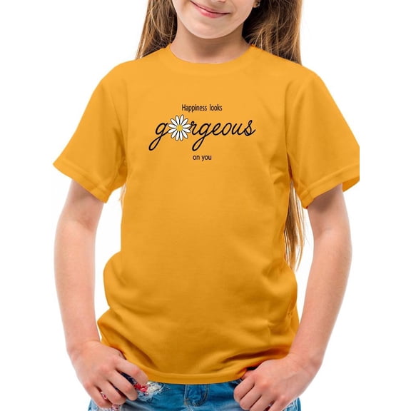 Happiness Looks Gorgeous T-Shirt Juniors -Image by Shutterstock, Medium