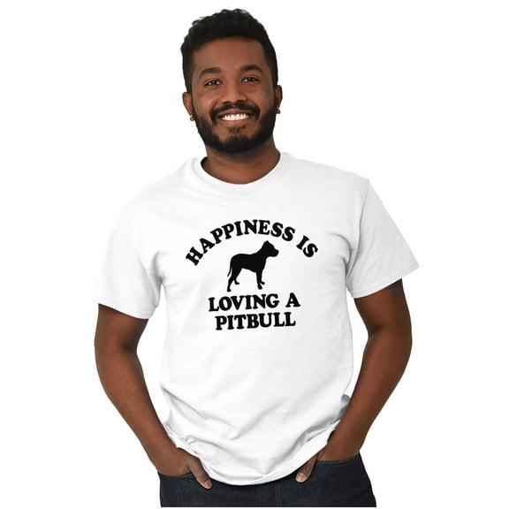 Happiness Loving A Pitbull Rescue Dog Men's Graphic T Shirt Tees Brisco Brands S