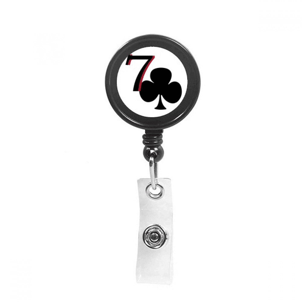 Happiness Neptune Club 7 Poker Retractable Keychain Badge Holder ID Badge
