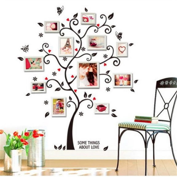 Happiness Photo Frame Tree Wall Sticker For Living Room Bedroom Decoration