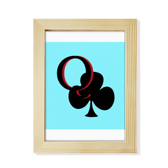 Happiness Queen Club Q Poker Desktop Adorn Photo Frame Display Art Painting Wooden