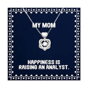 Happiness Is Raising an Analyst. Heart Knot Silver Necklace, Mom Present From Daughter, Brilliant Jewelry For, Perfect gifts for mom, Mothers Day gifts, Gifts for Mom on her birthday, Christmas gifts