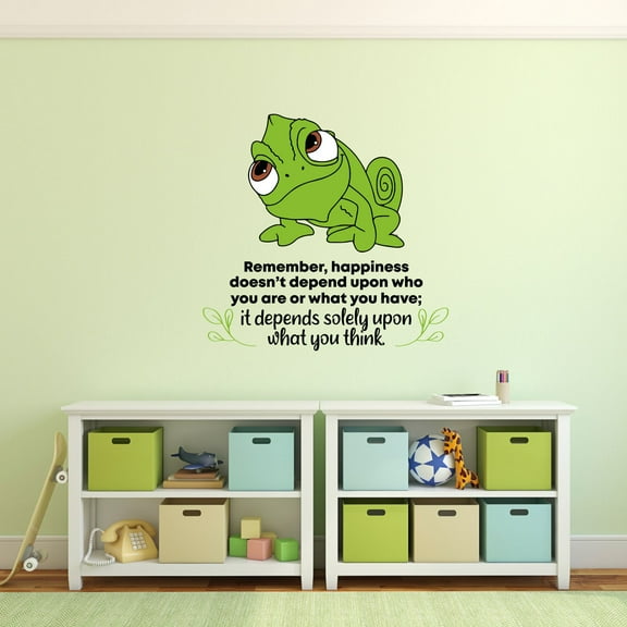 Happiness Tangled Pascal Life Quote Cartoon Quotes Decors Wall Sticker Art Design Decal for Girls Boys Kids Room Bedroom Nursery Kindergarten Home Decor Stickers Wall Art Vinyl Decoration (10x8 inch)