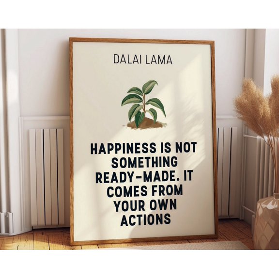 Happiness From Within: Dalai Lama Happiness Quote Wall Art Posters - Motivational Bedroom Decor, Cute Gift Poster For Him Or Her Wall Art, Modern Wall Decor, 8x12 UNFRAMED