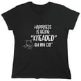 thumbnail image 1 of Happiness is Being "KNEADED" By My Cat Sarcastic Humor Novelty Funny Women's Casual Tees, 1 of 3