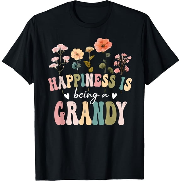 Happiness is Being a Grandy Floral Grandy Mother's Day T-Shirt
