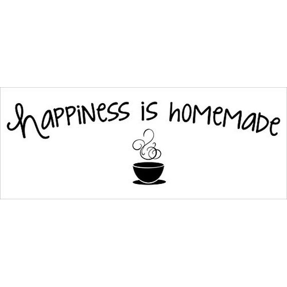Happiness is Homemade Quote for the Kitchen Vinyl Wall Décor Stickers, 36 x 11 , Black