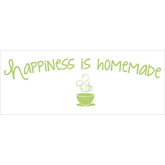 Happiness is Homemade Quote for the Kitchen Vinyl Wall Décor Stickers, 36 x 11 , Celadon