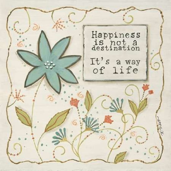 Happiness is a Way Canvas Art - Karen Tribbet (24 x 24)