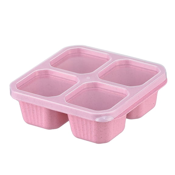 Happini 1PC Snack Containers Reusable Bento Snack 4 Compartments Meal Prep Lunch Containers For Kids Adults Divided Food Storage Containers For School Work Travel for Pantry Storage Chip Organization