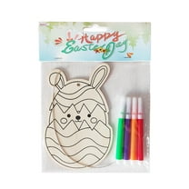 Happini Easter DIY Wooden Drawing Board Kids Painting Coloring Craft Decoration Easter Arts And Crafts for Kids 4-6 Easter Arts And Crafts for Kids 4-6 Easter Arts And Crafts for Kids Ages 2-4 Diy