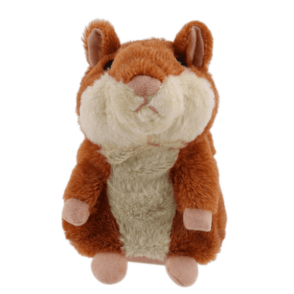 Happon 1 Pc Brown Talking Hamster Mouse Plush Interactive Toys Repeat What You Say Mimicry Pet Talking Record for Early Learning
